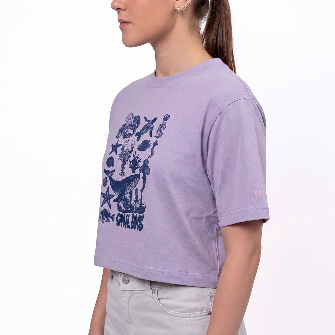 BreatheEasy Cropped T-Shirt — Pastel Lilac