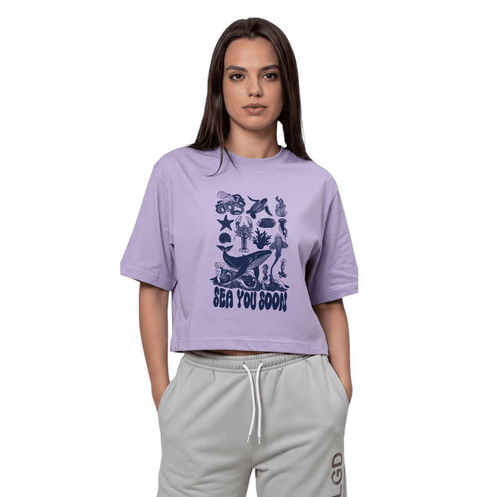 BreatheEasy Cropped T-Shirt — Pastel Lilac - FLGD