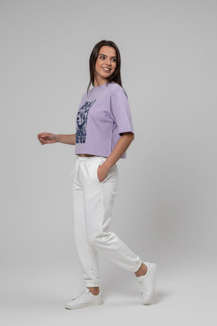 BreatheEasy Cropped T-Shirt — Pastel Lilac - FLGD