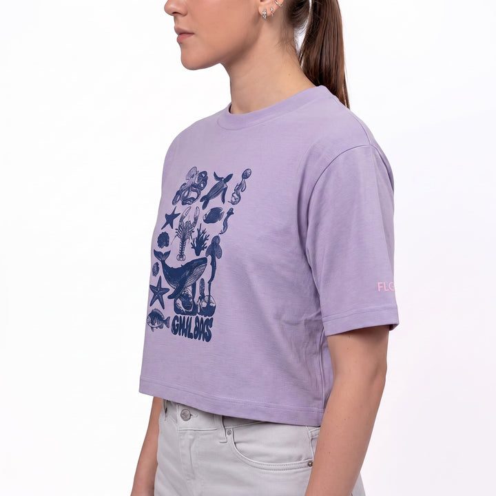BreatheEasy Cropped T-Shirt — Pastel Lilac - FLGD